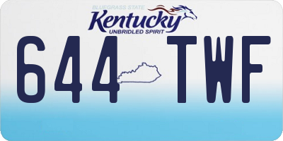 KY license plate 644TWF