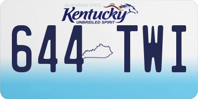 KY license plate 644TWI