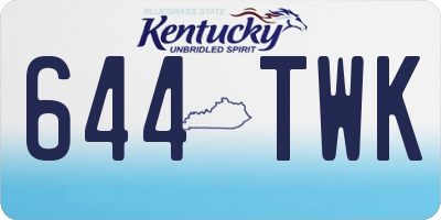 KY license plate 644TWK