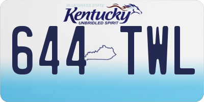 KY license plate 644TWL