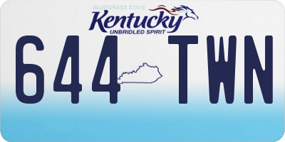 KY license plate 644TWN