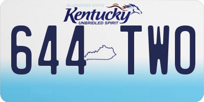 KY license plate 644TWO