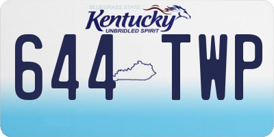 KY license plate 644TWP