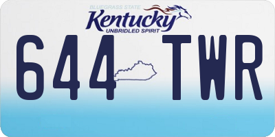 KY license plate 644TWR