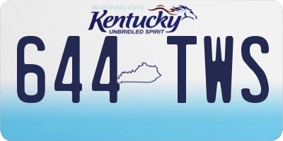 KY license plate 644TWS