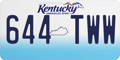 KY license plate 644TWW