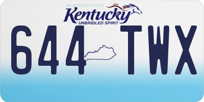 KY license plate 644TWX
