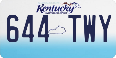 KY license plate 644TWY