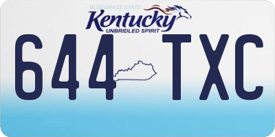 KY license plate 644TXC