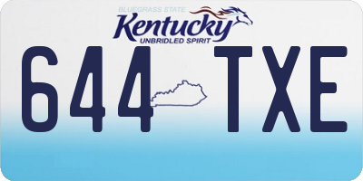 KY license plate 644TXE
