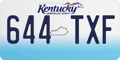 KY license plate 644TXF