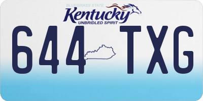 KY license plate 644TXG