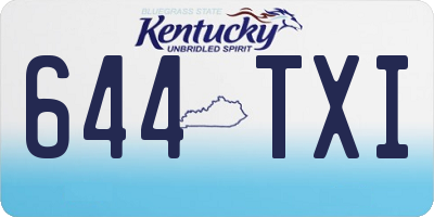 KY license plate 644TXI