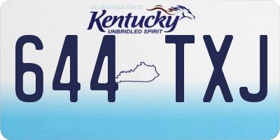 KY license plate 644TXJ