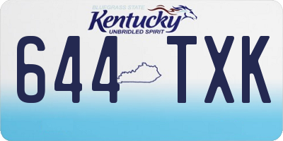 KY license plate 644TXK
