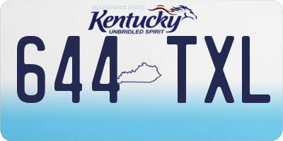 KY license plate 644TXL