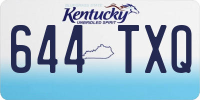 KY license plate 644TXQ