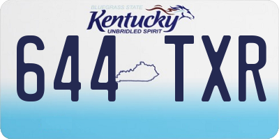 KY license plate 644TXR