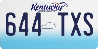 KY license plate 644TXS