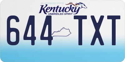 KY license plate 644TXT