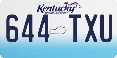 KY license plate 644TXU