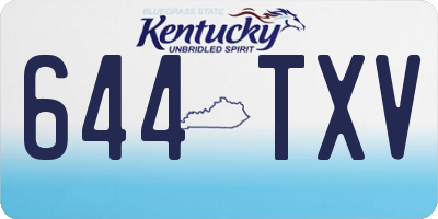 KY license plate 644TXV