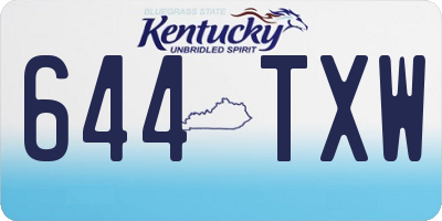 KY license plate 644TXW