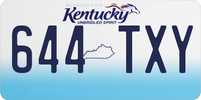 KY license plate 644TXY