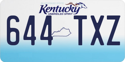 KY license plate 644TXZ