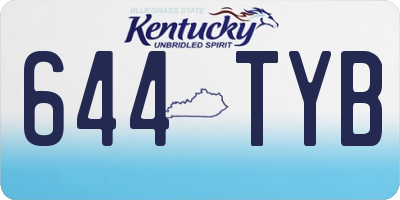 KY license plate 644TYB
