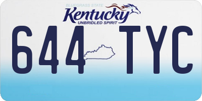 KY license plate 644TYC