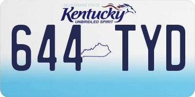 KY license plate 644TYD