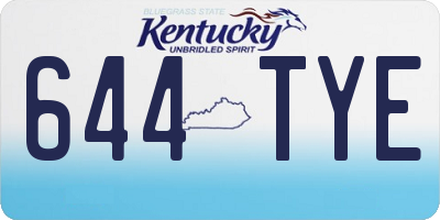 KY license plate 644TYE