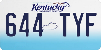 KY license plate 644TYF