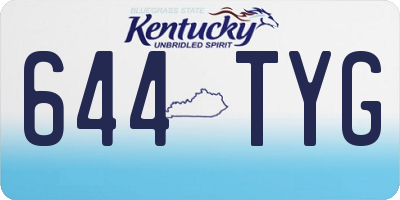 KY license plate 644TYG
