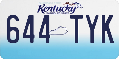 KY license plate 644TYK