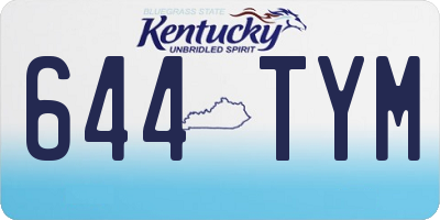 KY license plate 644TYM