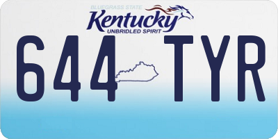 KY license plate 644TYR