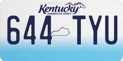 KY license plate 644TYU