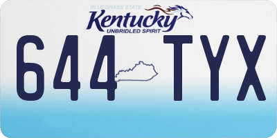 KY license plate 644TYX
