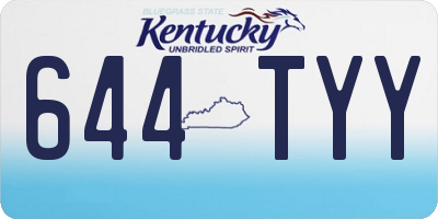 KY license plate 644TYY