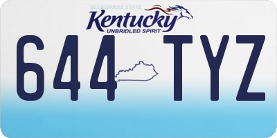 KY license plate 644TYZ