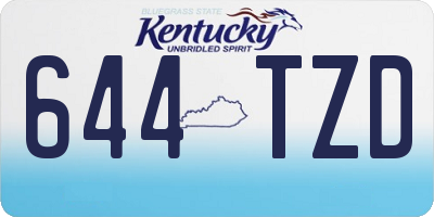 KY license plate 644TZD