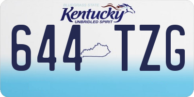 KY license plate 644TZG