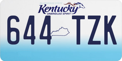 KY license plate 644TZK