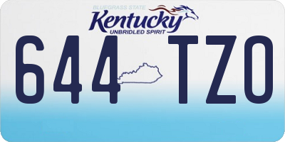 KY license plate 644TZO