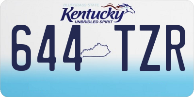 KY license plate 644TZR