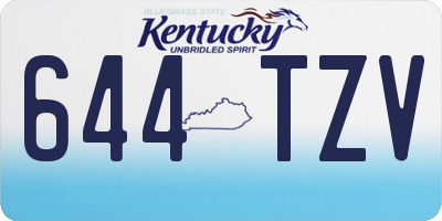 KY license plate 644TZV