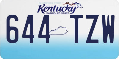 KY license plate 644TZW