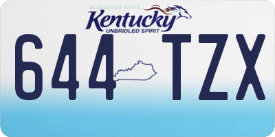 KY license plate 644TZX